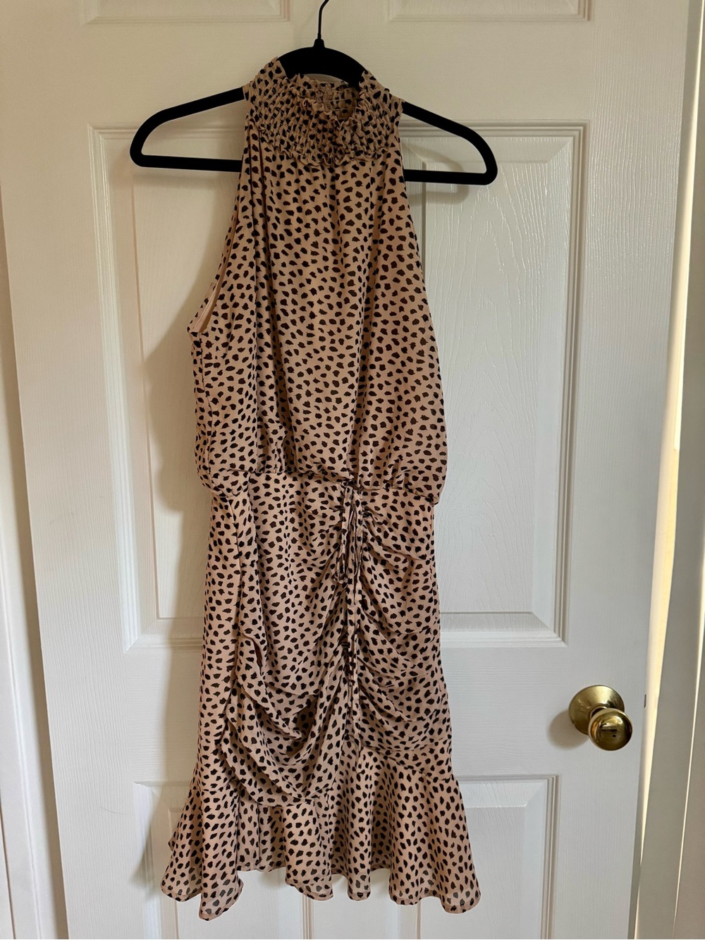 Halter Dress with Black Spot/Animal Print